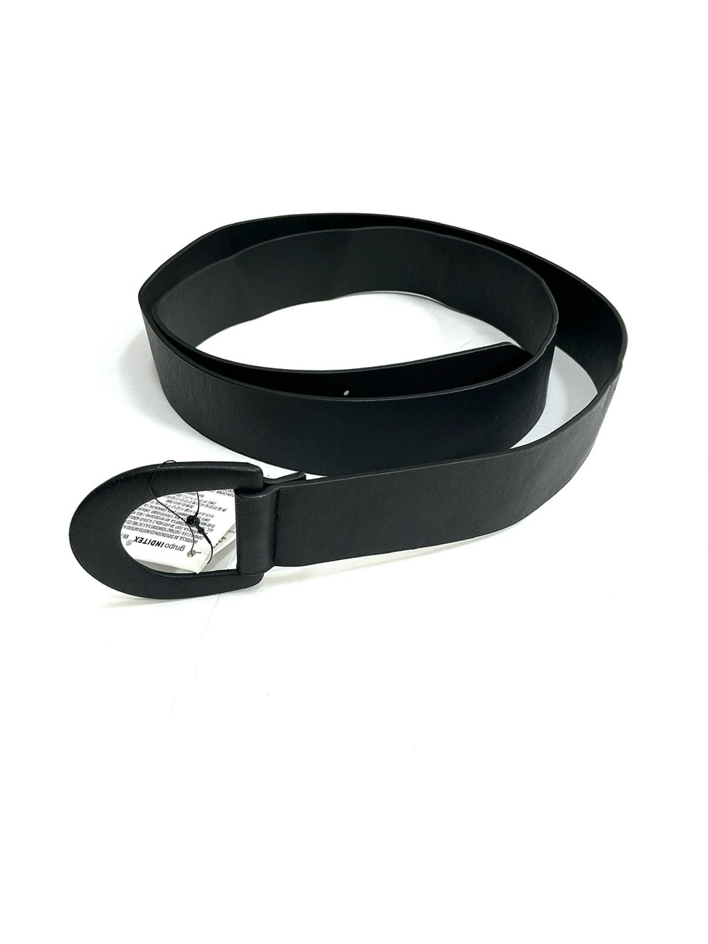 Black Wide Oval Buckle Belt